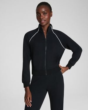 Spanx Airessentials Pique Full Zip Track Jacket - Black
