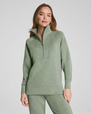 Spanx Airessentials Half Zip Top Tunic - Green