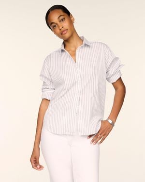 Spanx Poplin Oversized Button-Up Shirt - White
