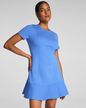 Spanx Ponte Flare Mini Dress - Blue