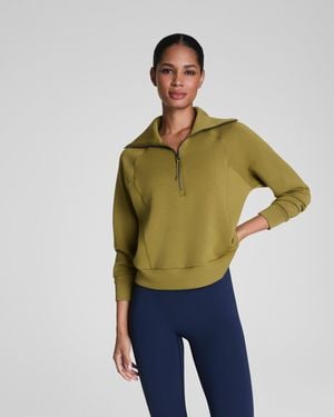 Spanx Airessentials Half Zip Top - Green