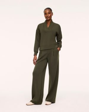 Spanx Airessentials Pleated Wide Leg Pants - Green