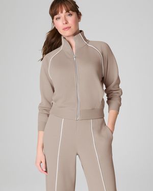 Spanx Airessentials® Pique Full Zip Track Jacket - Natural