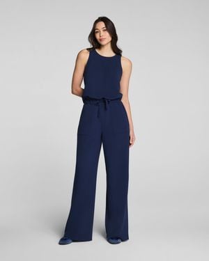 Spanx Airessentials French Rib Sleeveless Jumpsuit - Blue