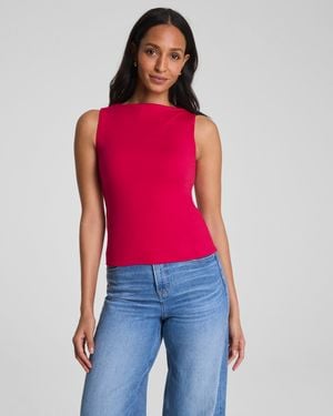 Spanx Smooth Jersey High Neck Tank Top - Red