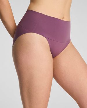 Spanx Supersmooth Undie-Tectable Hi-Leg Cotton Brief - Purple