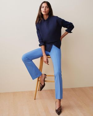 Spanx Supersmooth Perfectfit Ponte Kick Flare Pants With Pintuck - Blue