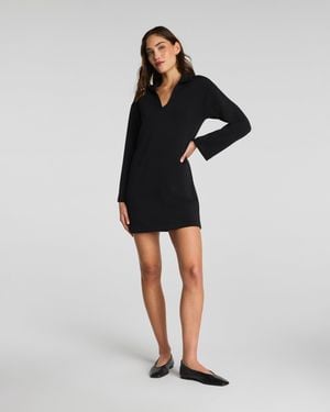 Spanx Airessentials Polo Long Sleeve Dress - Black