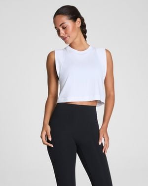 Spanx Boostup Cropped Tank Top - White