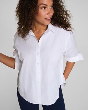 Spanx ® Poplin Oversized Button-down - White