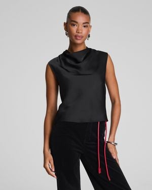 Spanx Silky Smooth Cowl Neck Sleeveless Top - Black