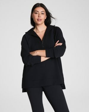 Spanx Airessentials Brushed Half Zip Top Tunic - Black
