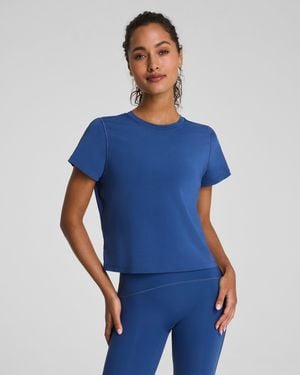 Spanx Boostup Crewneck T-Shirt With Staycool Tech - Blue