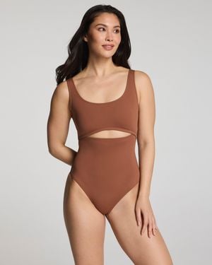 Spanx Shape Swim Cutout One Piece - Brown