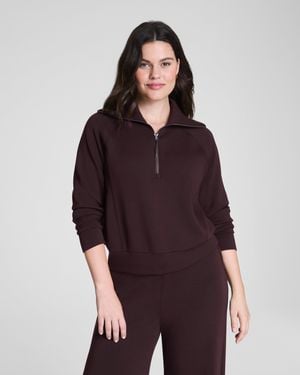Spanx Airessentials Half Zip Top - Purple