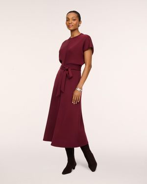 Spanx Airessentials Draped Tie-Waist Maxi Dress - Red