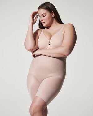 Spanx Shape Invisible High-Waisted Mid-Thigh Shorts - Natural