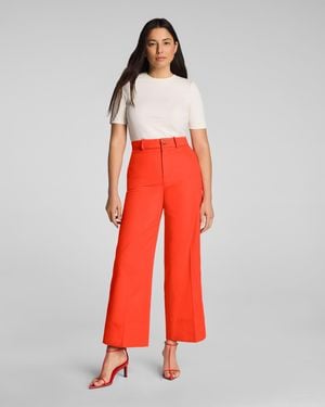 Spanx Supersmooth Stretch Twill Cropped Wide Leg Pants - Red