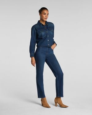 Spanx Shape Authentic 360 Mid-Rise 90S Straight Leg Jeans, Adriatic - Blue