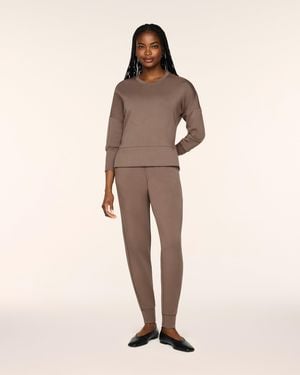 Spanx Airessentials Crewneck Long Sleeve Top - Natural