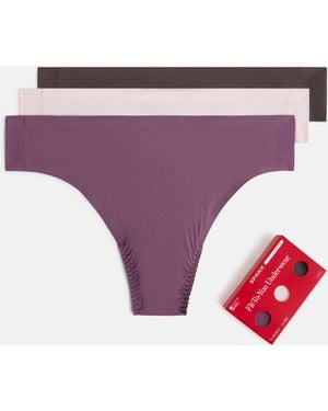Spanx Smooth Fit-To-You Thong 3-Pack Box - Purple