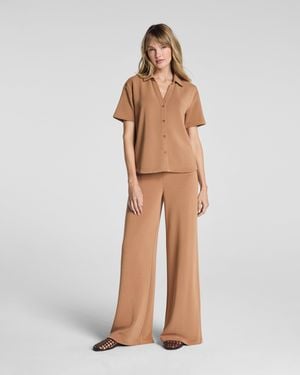 Spanx Airessentials Sandwashed Wide Leg Pants - Natural
