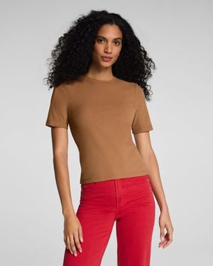 Spanx Ribbed Knit Crewneck T-Shirt - Red