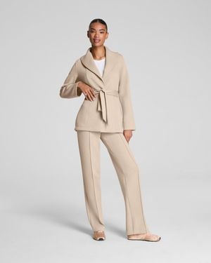 Spanx Airessentials Luxe Straight Leg Pants With Shimmer - Natural