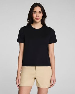 Spanx Lightweight Cotton Crewneck T-Shirt - Black