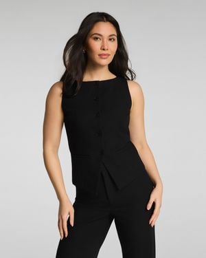 Spanx Wellsuited Tailored Button-Down Vest - Black