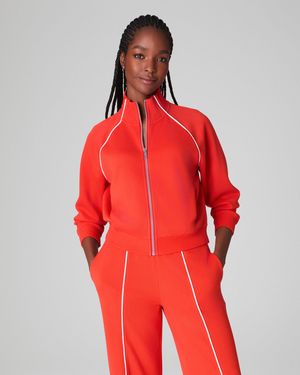 Spanx Airessentials® Pique Full Zip Track Jacket - Red