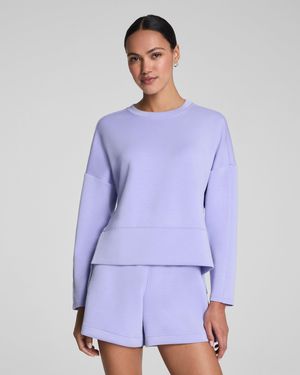 Spanx Airessentials Crewneck Long Sleeve Top - Purple