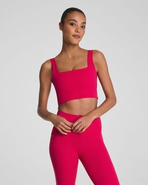 Spanx Boostup Cropped Square Neck Shelf Tank Top - Red
