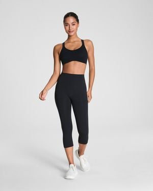 Spanx Shape Bodyline Cropped Leggings With Mid-Tummy Compression, 19" - Blue