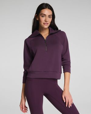 Spanx Airessentials Half Zip Top - Purple