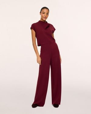 Spanx Airessentials Draped Cowl Neck Jumpsuit - Red