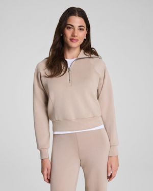 Spanx Airessentials Half Zip Top - Natural