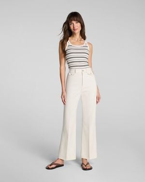 Spanx Supersmooth Stretch Twill Cropped Easy Flare Pants - White