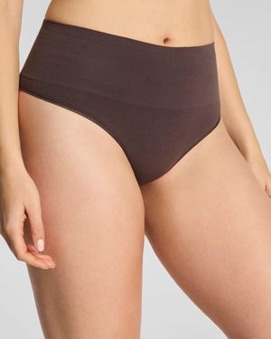 Spanx Shape Extraordinary Supima Cotton Thong - Gray
