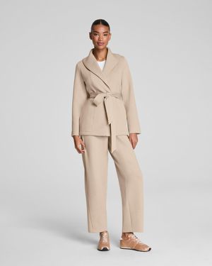 Spanx Airessentials Luxe Barrel Leg Pants With Shimmer - Natural