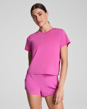 Spanx Boostup Crewneck T-Shirt With Staycool Tech - Pink