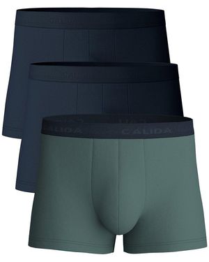 CALIDA Caleçons Caleçon New Boxer Natural Benefit 3P - Bleu
