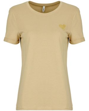 ONLY T-Shirt Korte Mouw Onlkita S/S Top - Naturel