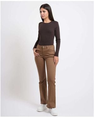 ONLY Pantalon Pantalons Classiques Évasés Pour Femmes Uniquement - Marron