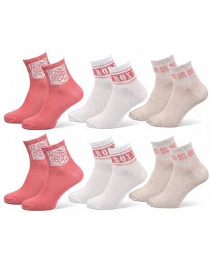 Roxy Chaussettes Lot Chaussettes Courtes Quarter – Pack De 6 Paires 1643Rx6 - Rose