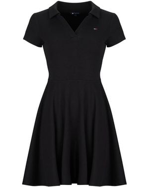 Tommy Hilfiger Kurze Kleider Tjw Rib F F Polo Mini Dress Ext - Schwarz