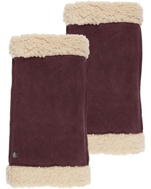 Isotoner Gants Mitaines cuir velours fourré Bordeaux - Violet