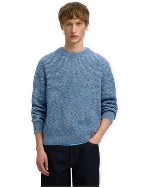 SELECTED Pull Noos Tilum Knit - Bleu