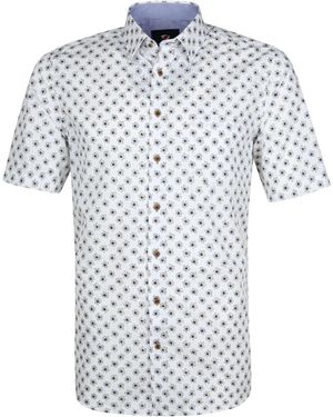 Suitable Chemise Chemise Cas Fleurs Blanc - Bleu