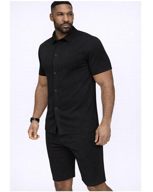Kebello Chemise Ensemble Short,Chemise H, Noir